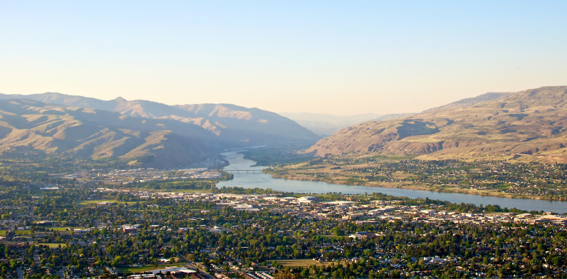 Aerial view of the river.