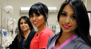 Three female nursing students